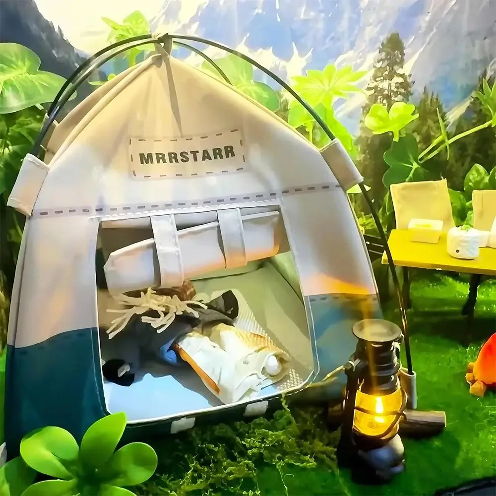 

Toy Model 1:12 Scale Camping Tent Model Oxford Cloth Simulated Dollhouse Miniature Mini Miniature Doll Tent Dollhouse Ornament