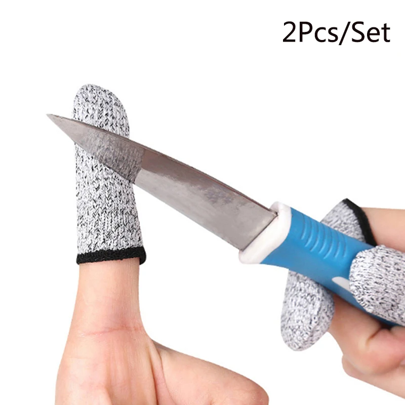 1 pair Reusable Anti-cut Finger Cots Cut Resistant Protection Fingertip Cover