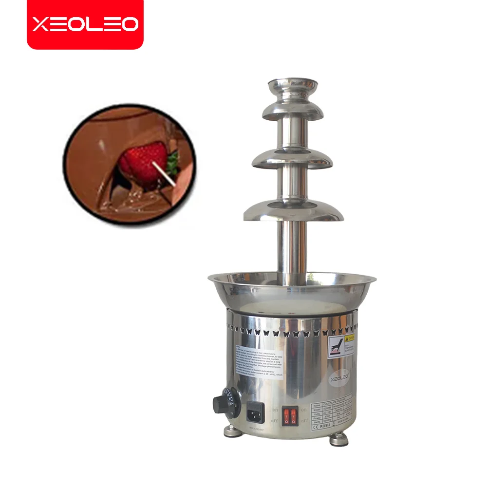 XEOLEO Chocolate Fountain Waterfall Bar 4-layer Stainless Steel Wedding Melt Machine Commercial Home Appliance KicthenBlender