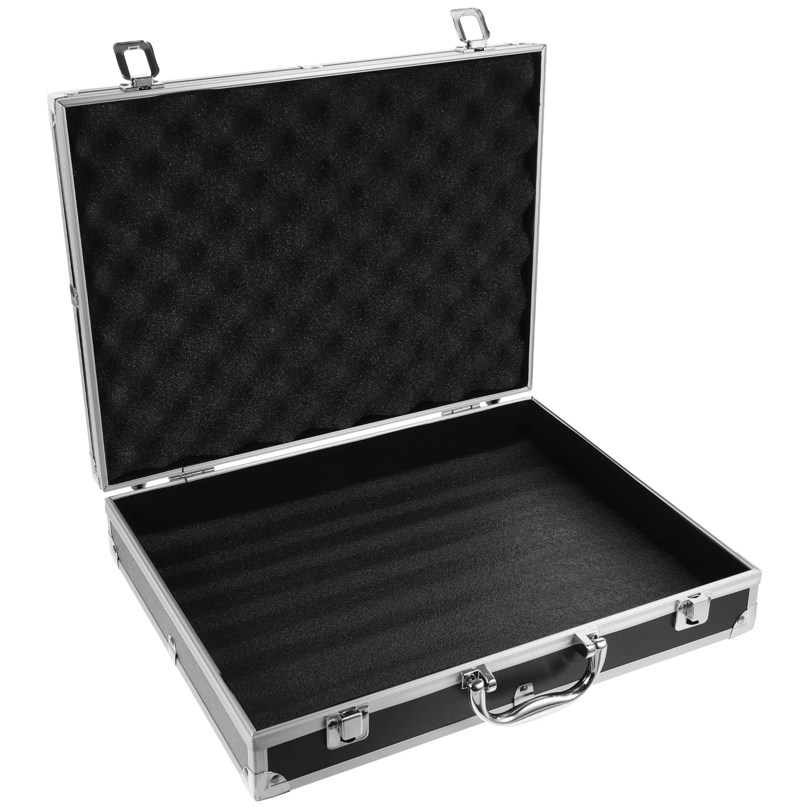 Truck Toolbox Aluminum Storage Case Shell Laptop Tools Container Cosmetics Black Alloy Man Travel