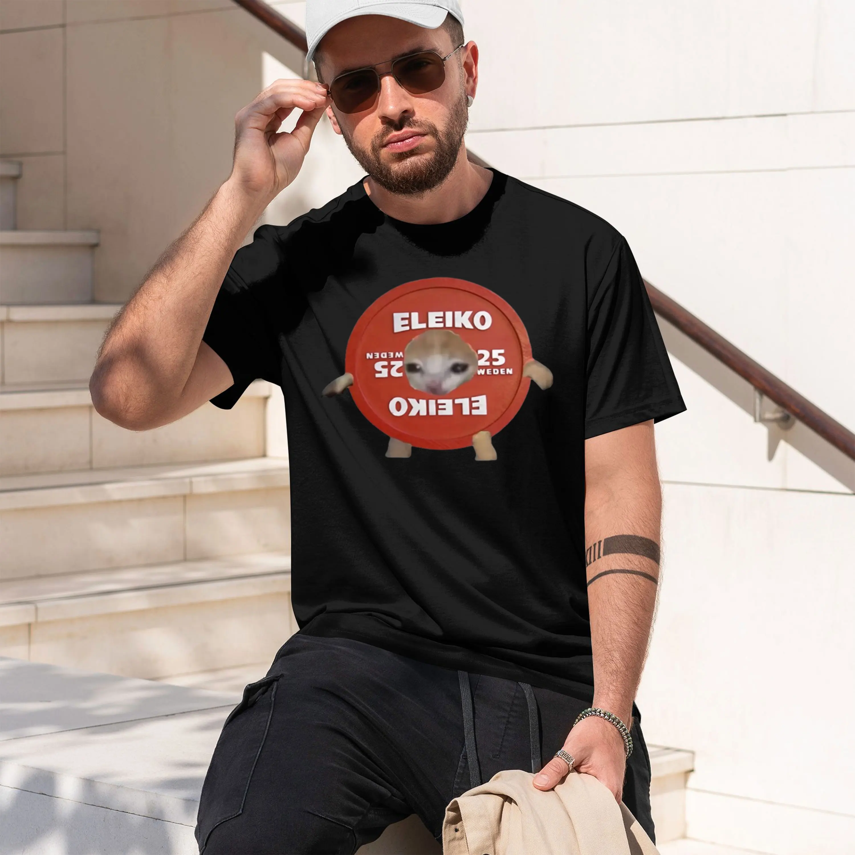 Eleiko Plate Sticker 2026 New Model Men’s Short-sleeve crewneck T-Shirt Classic Casual Multiple Colors and Sizes for Daily Wear