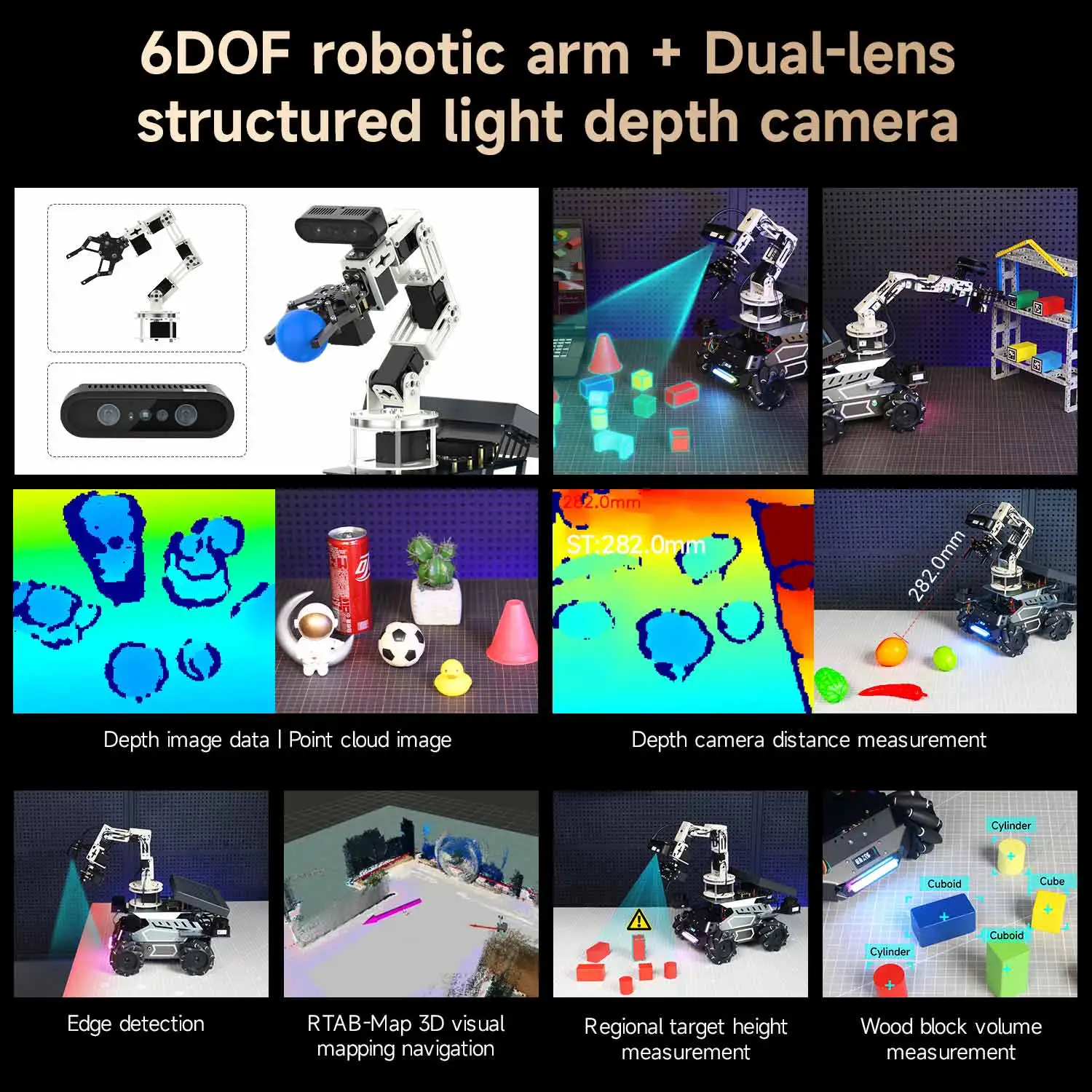 Yahboom M3 PRO ROS2 AI Robot Dual LiDAR SLAM 3D Depth Vision Navigation