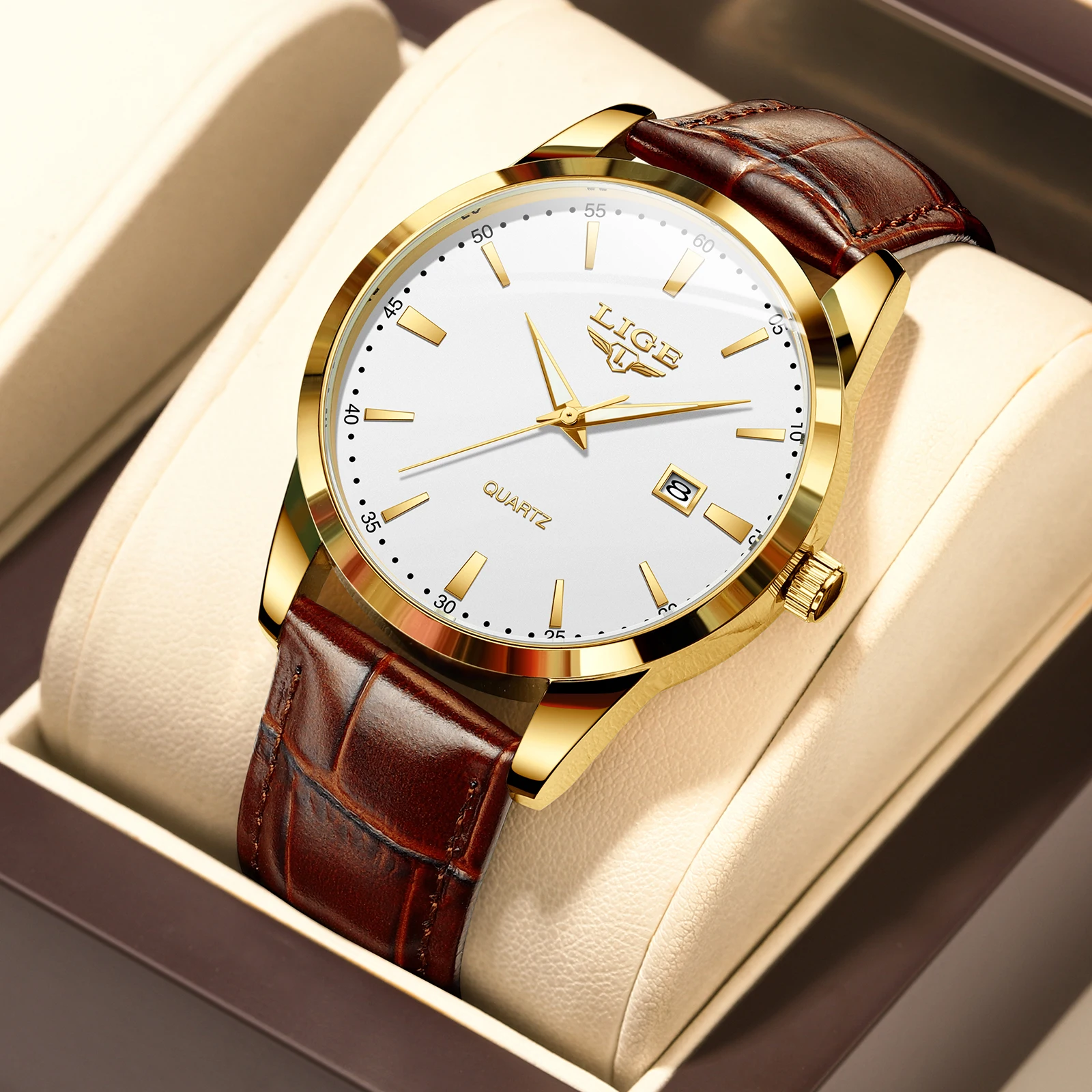 

LIGE военные часы для мужчин, модные деловые часы, мужские повседневные кожаные спортивные водонепроницаемые мужские кварцевые наручные часы Reloj Hombre