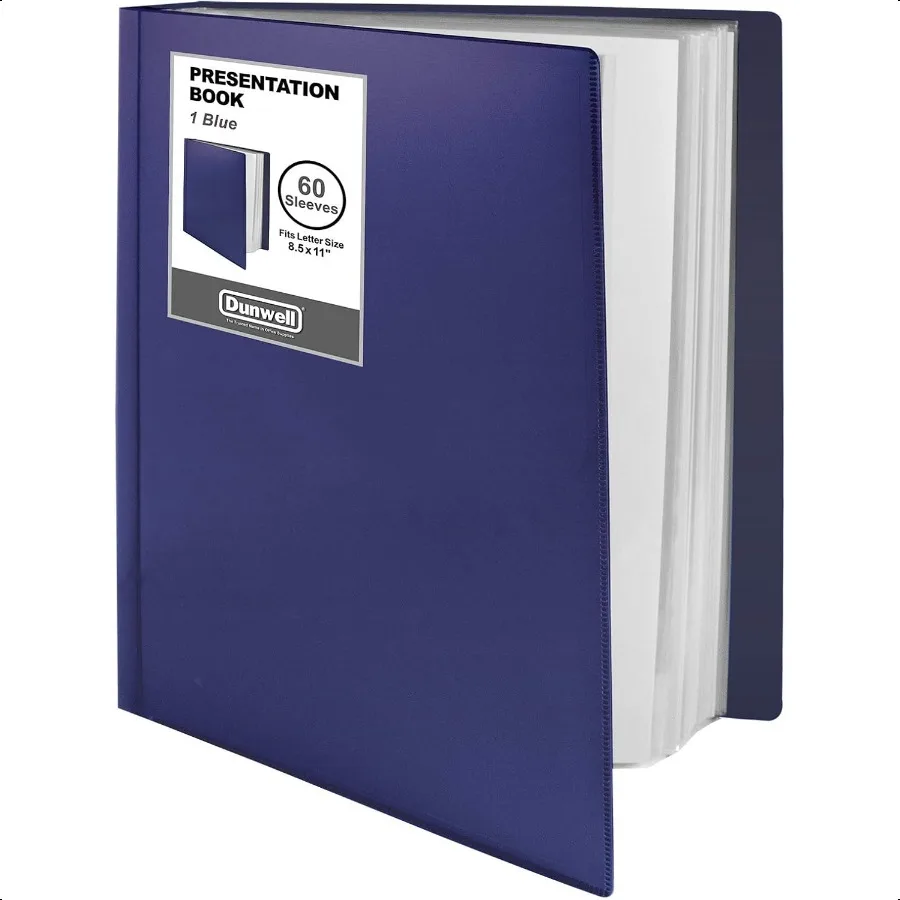 Presentation Binder 60Pocket Displays 120 Pages 8.5x11 Portfolio Binder with Plastic Sleeves Storage and Organizer for Document