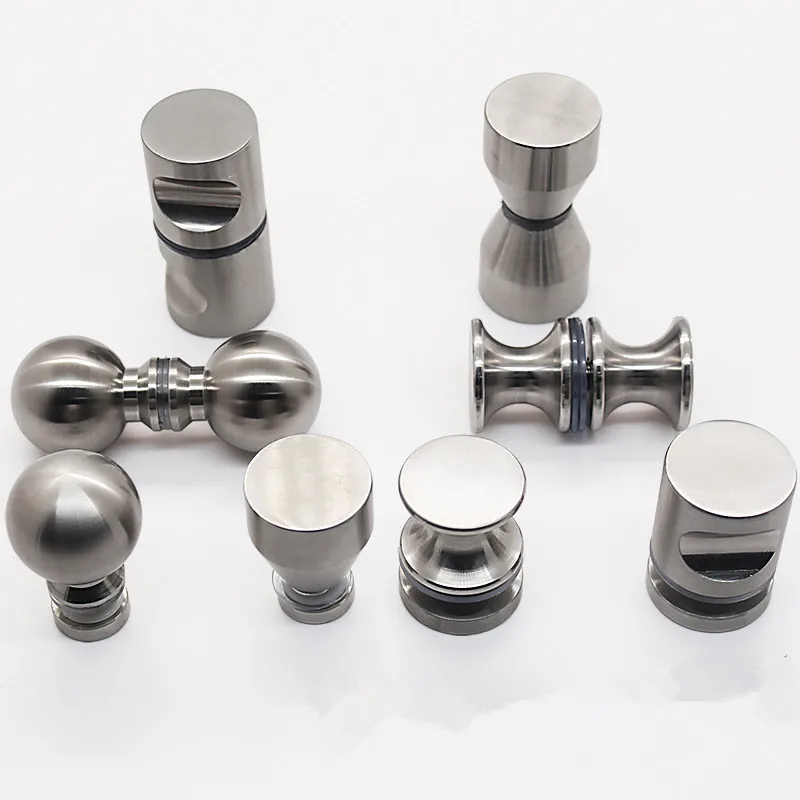 1pcs Stainless Steel Glass Door Handle Solid Single Hole  Bathroom Shower Door  Knob Drawer Pulls Furniture Hardware