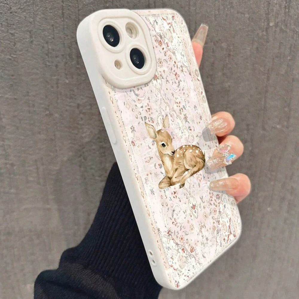 خمر الأزهار الغزلان قضية الهاتف لسامسونج غالاكسي S25 FE S24 الترا S23 زائد S22 A26 A25 A36 A35 A56 A55 A54 A53 A16 A15 5G غطاء #5