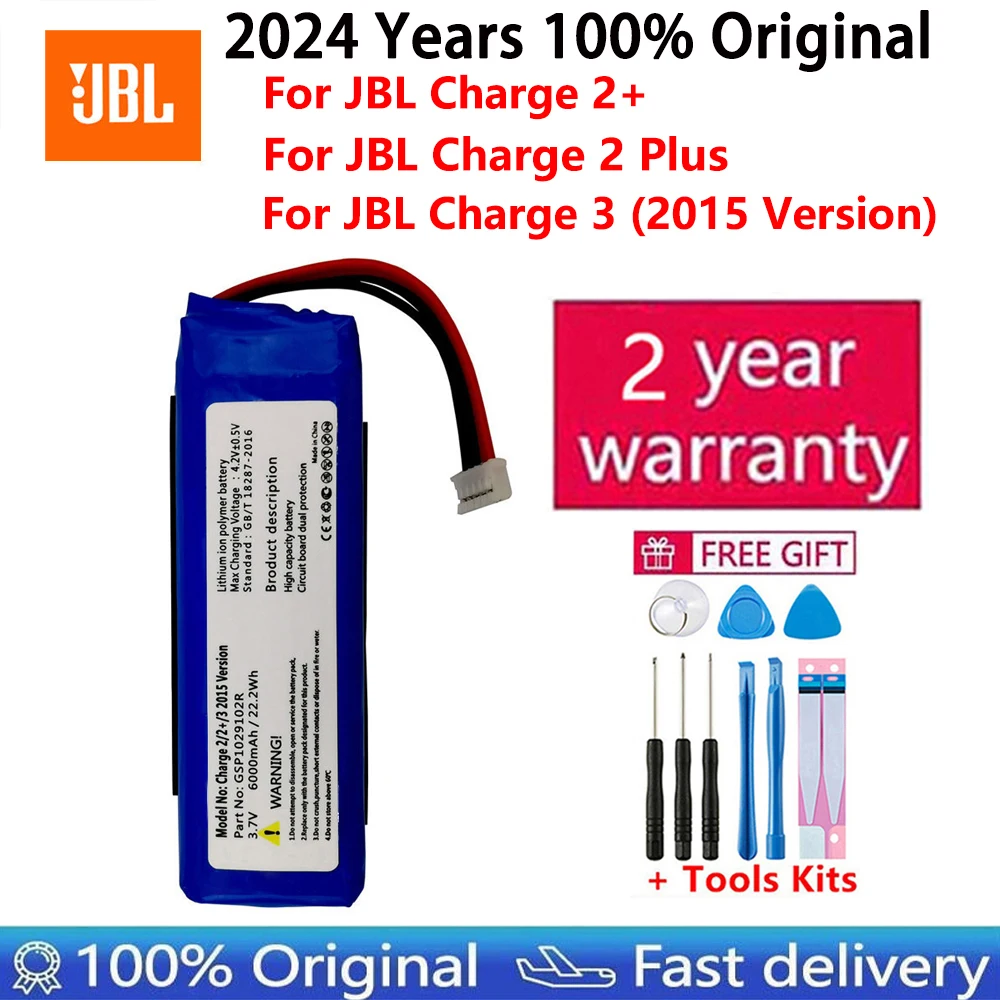 

Original New 6000mAh GSP1029102R Battery for JBL Charge 2 Plus,Charge 2+,charge 3 2015 Version Free Tools