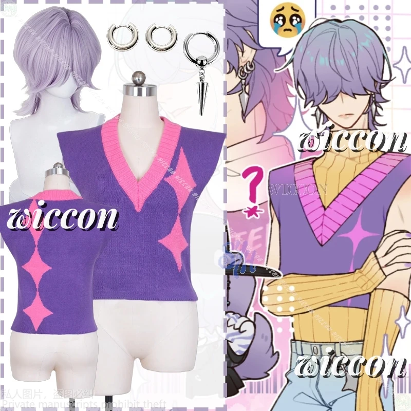 Kpop Demon Anime película Cosplay Saja Boys Mystery SODA POP disfraz Kawaii encantador chaleco púrpura suéter ktalindo disfraz de Halloween