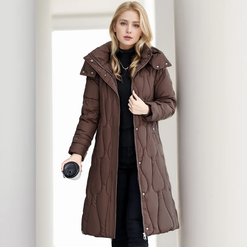 2024 New Winter Women Long Parkas Pockets Thick Warm Hooded Down Cotton Coat Female Loose Puffer Jackets Windproof Snow Overcoat