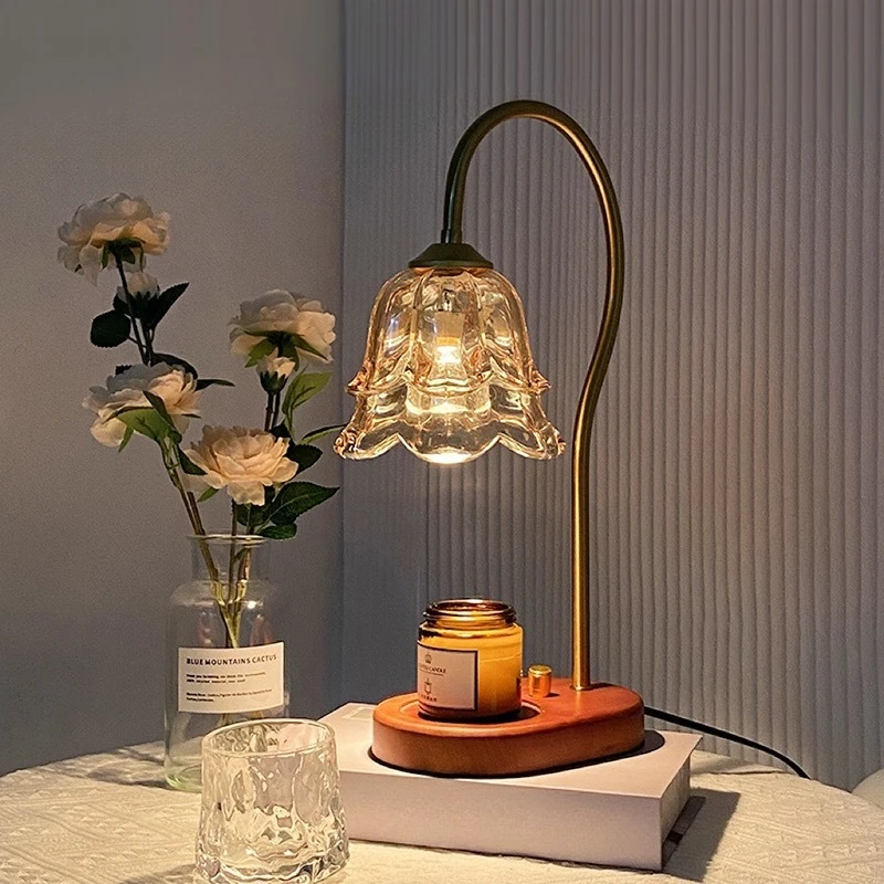Lily of Valley Aromatherapy Melting Wax Lamp French Retro Bedroom Bedside Lamp Home Ornament Ambient Light
