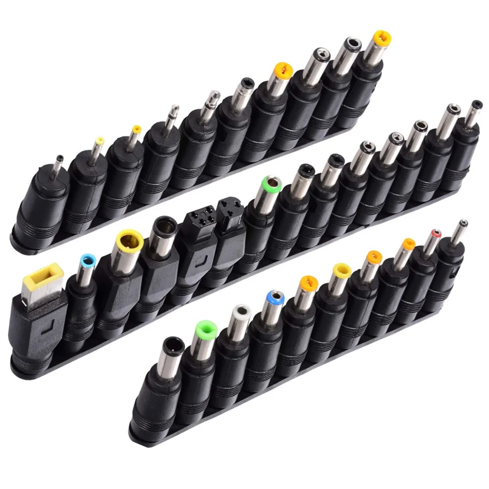 

34pcs Universal Laptop Notebook Input DC Plug Set Jack Tips for and Most Laptops DC Power Adapter 2.5 2.1 1.7 1.35mm
