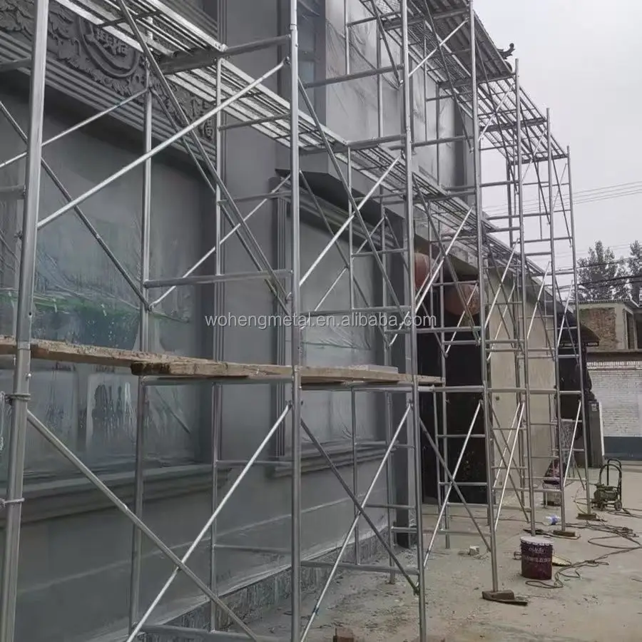 โครงเหล็ก Q235 สำหรับนั่งร้านเคลื่อนที่สำหรับงานก่อสร้างและตกแต่ง แบบประตู