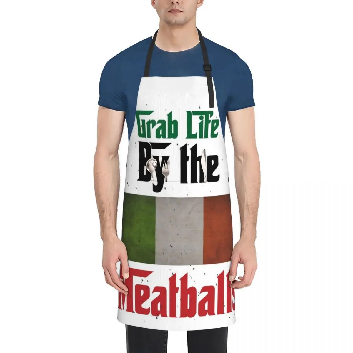 

Grab Life By The Meatballs Apron Professional Barber cook wear Kitchen Things For Home Apron