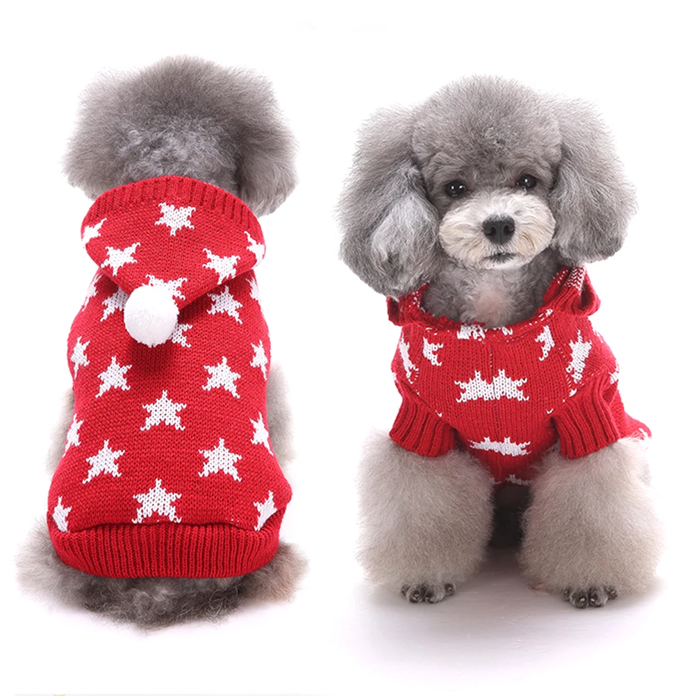 

Pet Christmas Sweater Sweaters Dog for Cold Weather Apparel Puppy Hoodies Clothes Elk