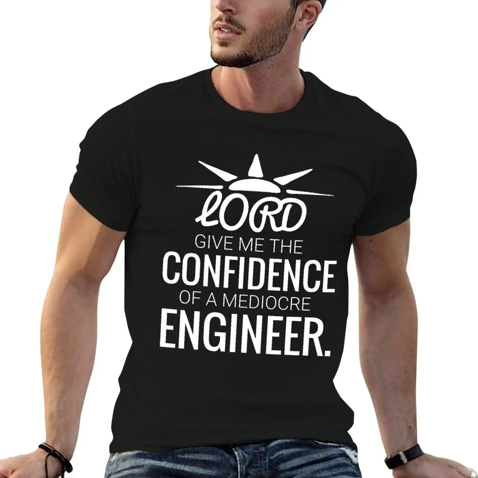 Seigneur, donne-moi confiance en tant qu'ingénieur moyen de classe, t-shirt drôle, t-shirts anime, t-shirt surdimensionné