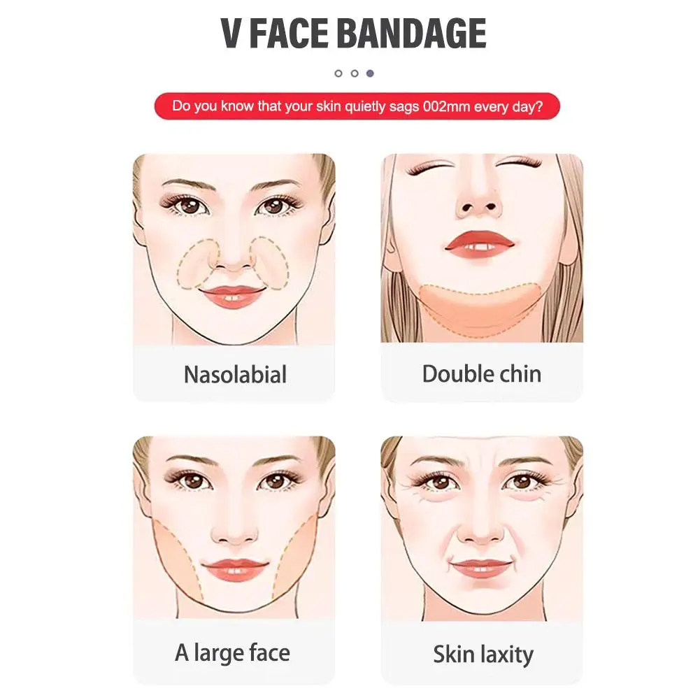 1pc Reusable V Face Bandage Shaper Gray Women Facial Slimming Lift Up Belt Reduce Double Chin Face Thining Bandage Skincare Tool