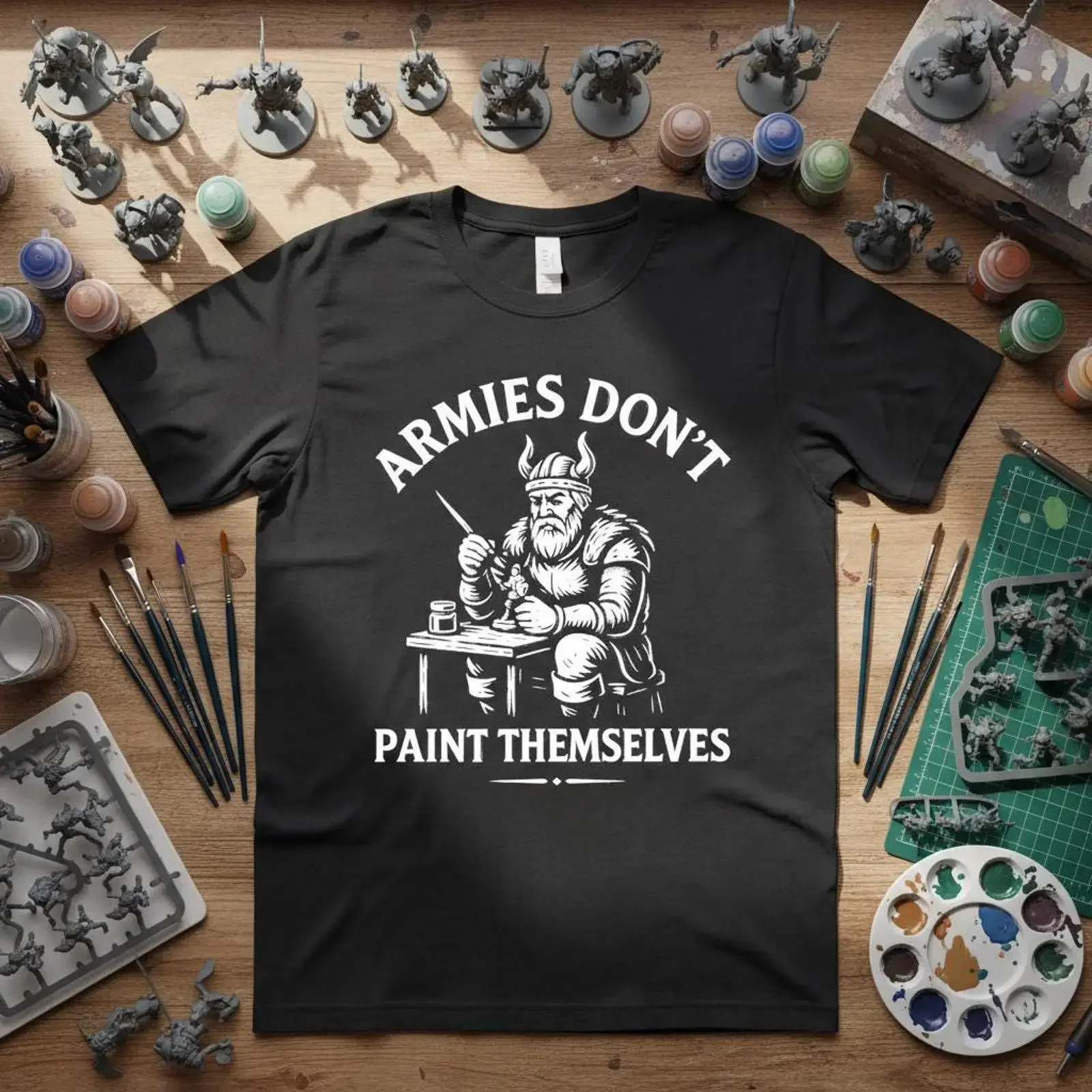 Armies Don't Themselves Miniature Painter shirt Wargaming hobby Tabletop gaming apparel vintage Washed Comfortable homme