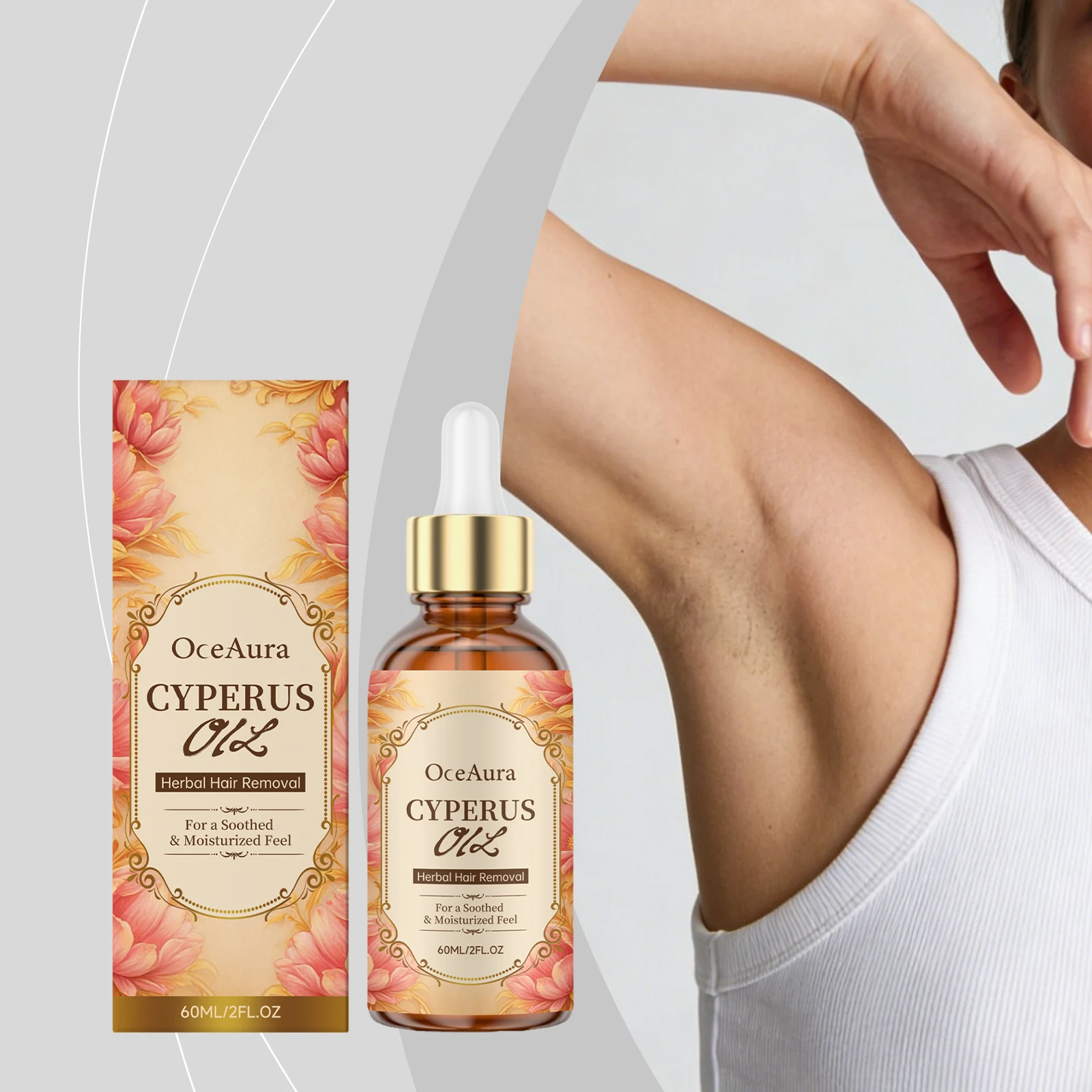 

Cyperus Rotundus Hair Removal Essential Oil - Gently cares for body hair removal, leaving skin smooth, soft, and refreshed