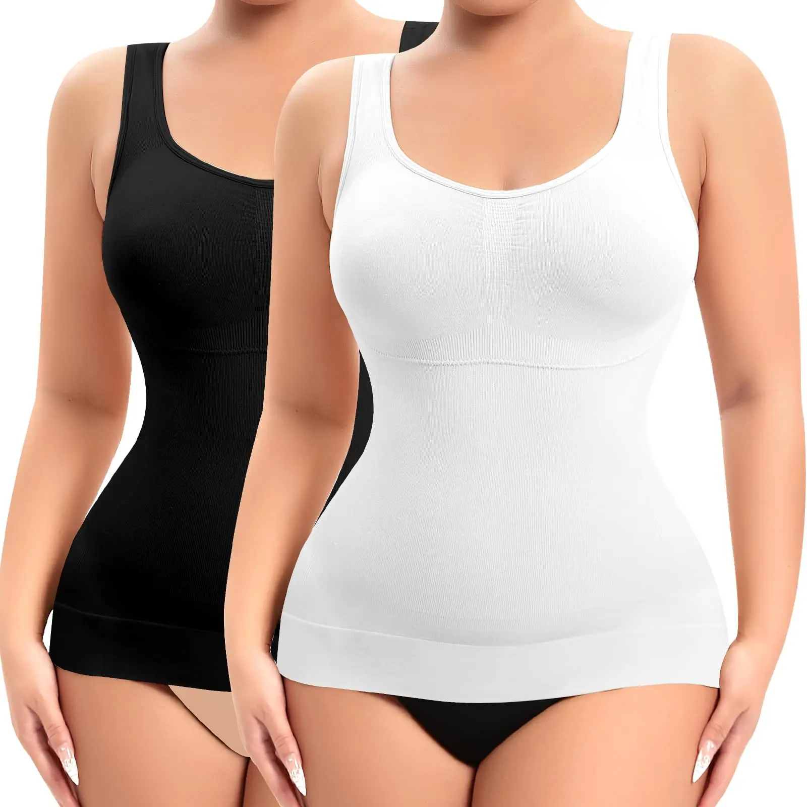 Daily Seamless Compression Tank Tops for Women Shapewear for Women Tummy Control Cami Body Shaper Vest Womens Camisole Tank Tops