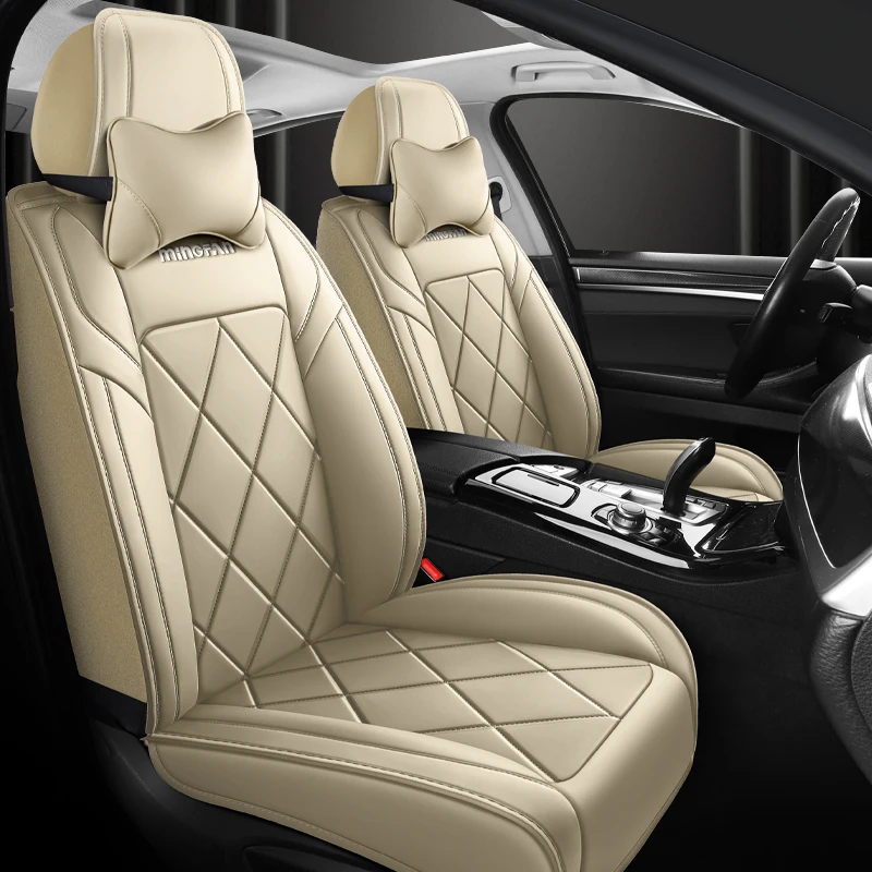

Premium PU Leather car seat covers + 2 headrests, soft sponge core 3D stitching comfortable and breathable suitable for 95% Car