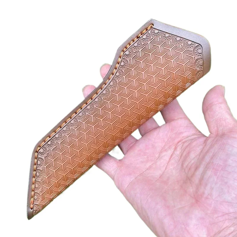 

21cm Knife Holsters Universal Exquisite Embossed Cowhide Knife Cover Hand Tool Carrying Storage Leather Case for Fixed Knife