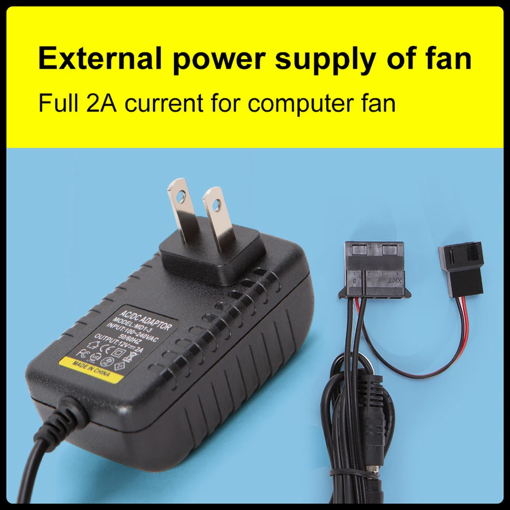 220V to DC 12V 2A power adapter cooling fan transformer D-port large 4P fan external power supply