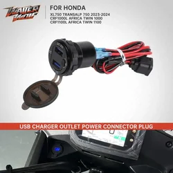Conector de alimentación de salida de cargador rápido USB para motocicleta, para Honda XL750 Transalp 750 NT1100 Africa Twin 1000 1100 CRF1100L CRF1000L