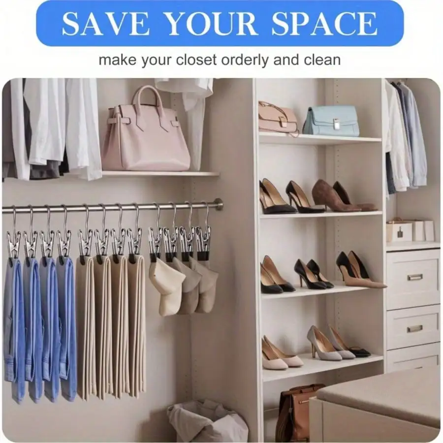 50PCS Hanger Clips, Multi Function Clip Hooks, Laundry Hanging Hooks Clips, Clothes Clips, Closet Hangers