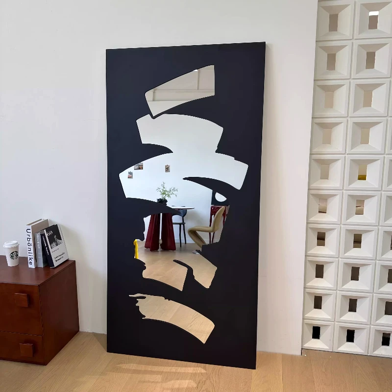 

European creative clock in photo dressing mirror living room wall decorative art mirror clothing store buyer store large floor