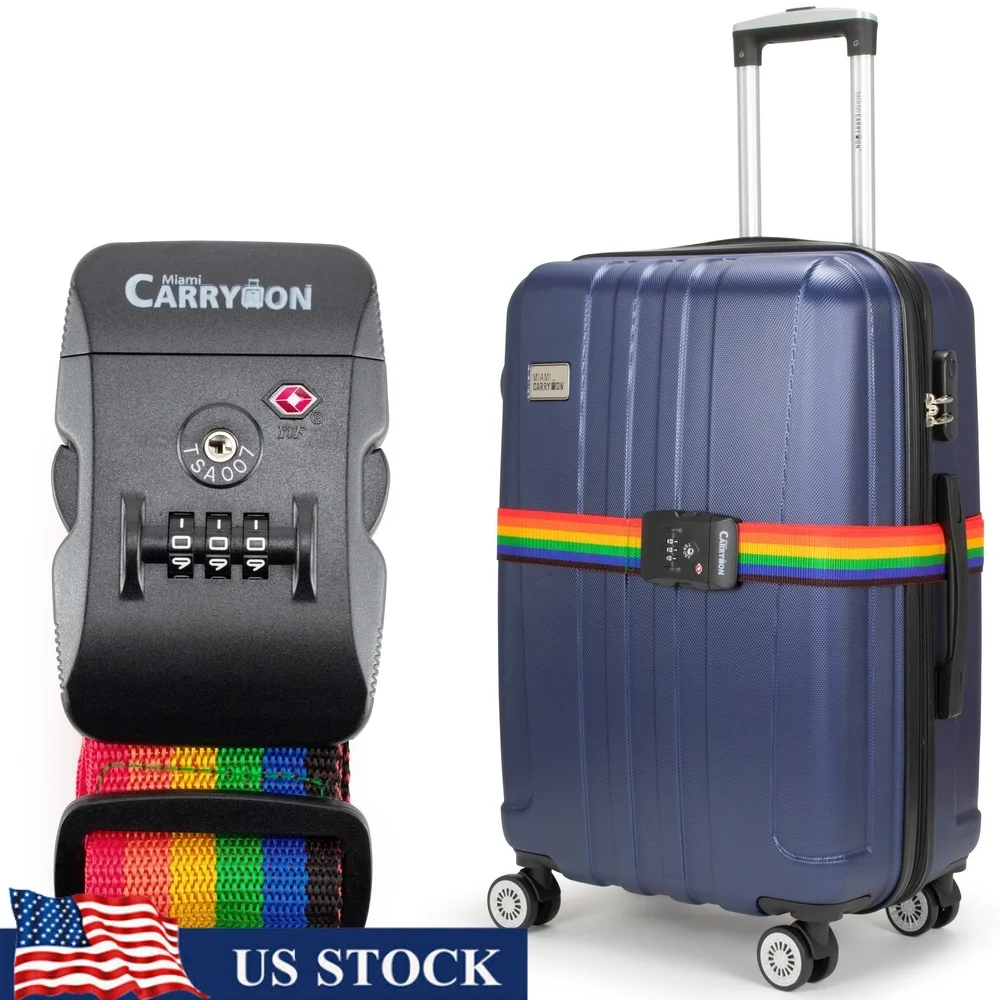

Adjustable Luggage Strap with TSA Combination Lock Durable Travel Accessory Secure Luggage Protection Easy Identification