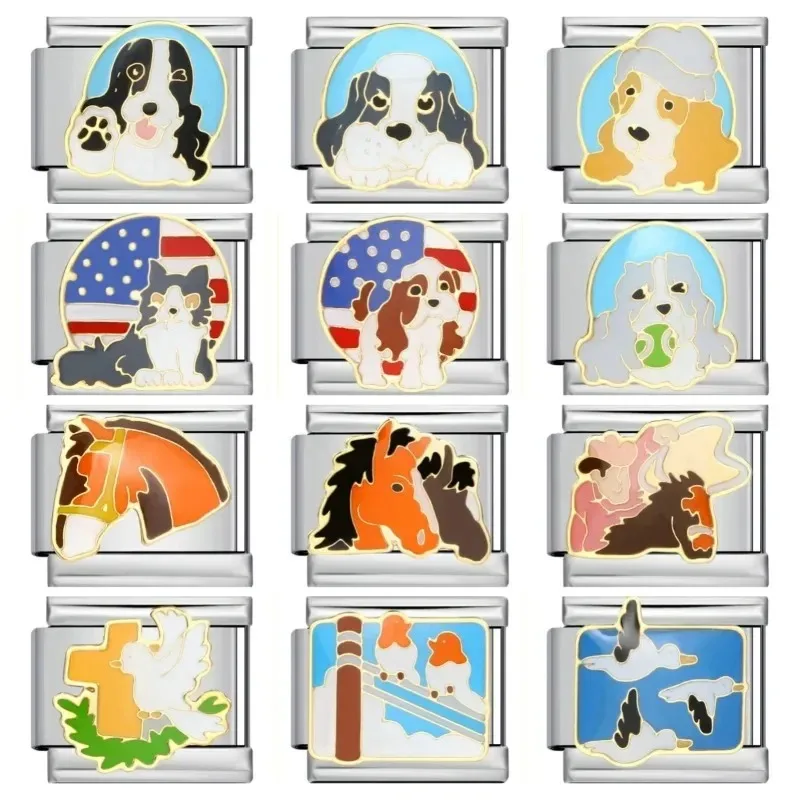 

2025 New Fashion Planet Landscape Pattern Gift Italian Charm Links Fit 9mm Elastic Modular Bracelet Jewelry Wholesale