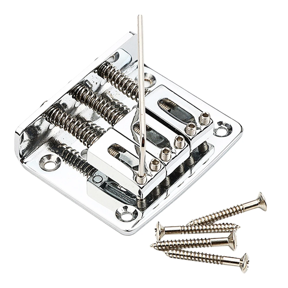 

Electric Guitar Bridge 3 String Chrome Long Screws GA701M Stainless Steel Saddle Tailpiece Studs Guitar Parts Replacement Metal