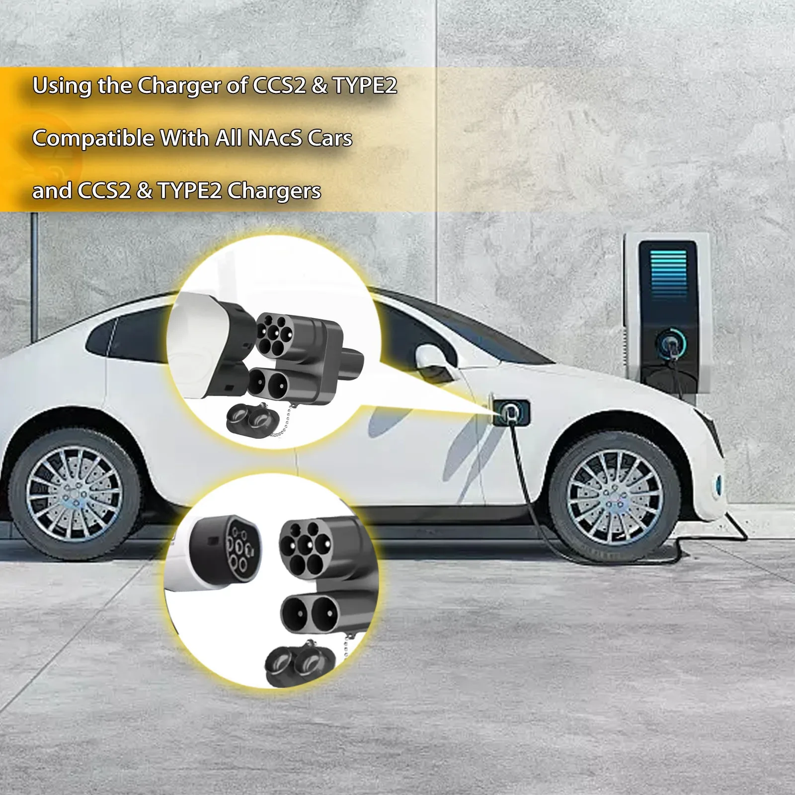 Adapter CCS2 na NACS AC+DC Pasuje do NACS Model 3/X/Y Made in USA Adapter Combo CCS2 Obsługa ładowarki CCS2 i Type2