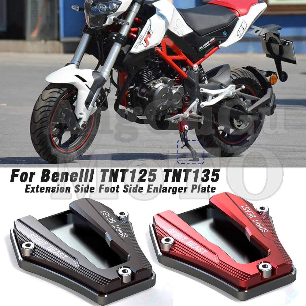 

Motorcycle Kickstand Foot Side Stand Extension Enlarger Support Plate Pedal Cover For Benelli TNT125 TNT 125 TNT135 TNT 135