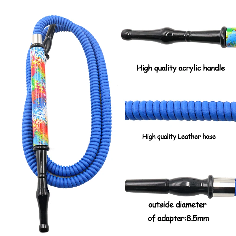 SY 1PC 1.88m Leather Hookah Hose Shisha Water Pipe Chicha Narguile Smoking Set For Glass Hookah Accessories Gadget Tools