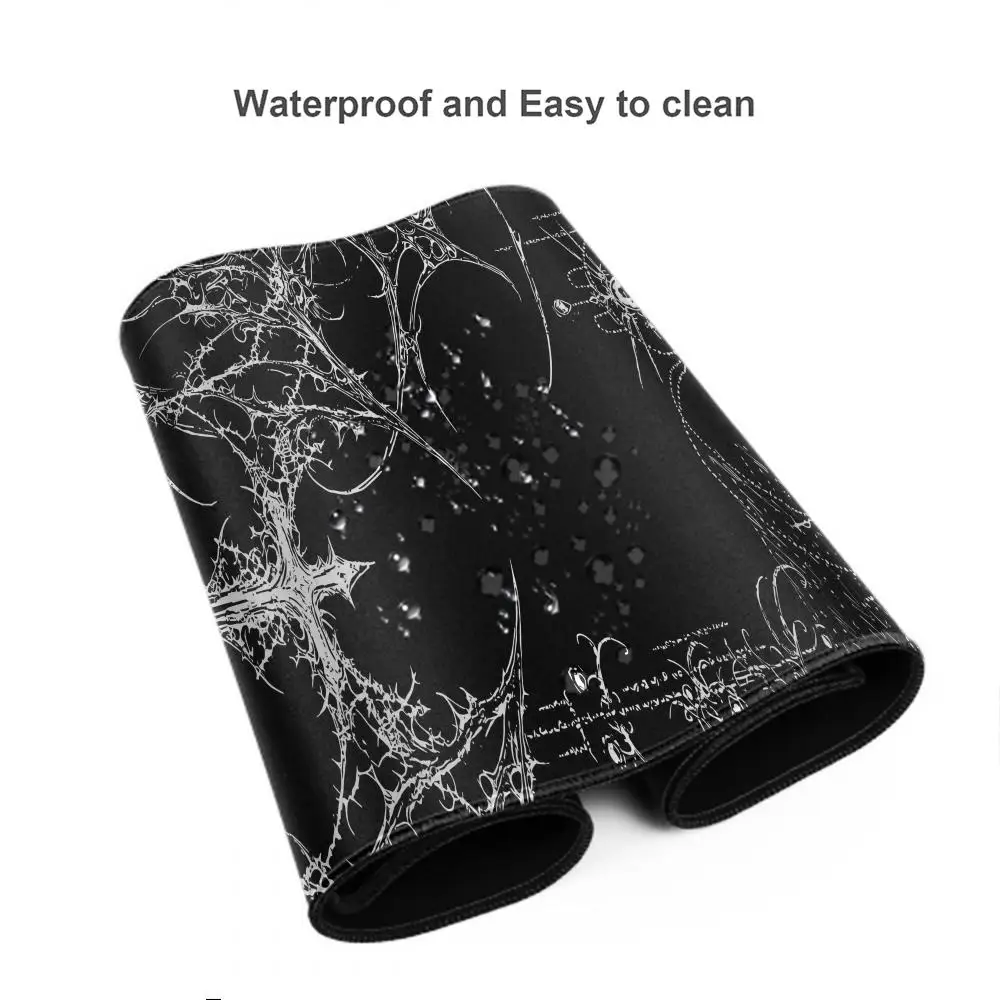 Black White Cybersigilism Deskmat Gothic Centipede Aesthetics Office Rubber Mouse Pad XL PC Desk Accessories Gaming Keyboard Mat view 6
