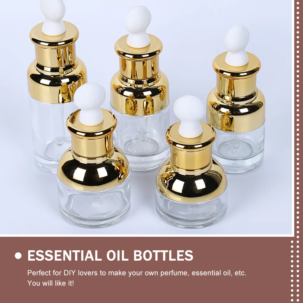 

4 Pcs Oil Sample Bottles Skincare Dropper Mini Glass Refillable Vial Perfume