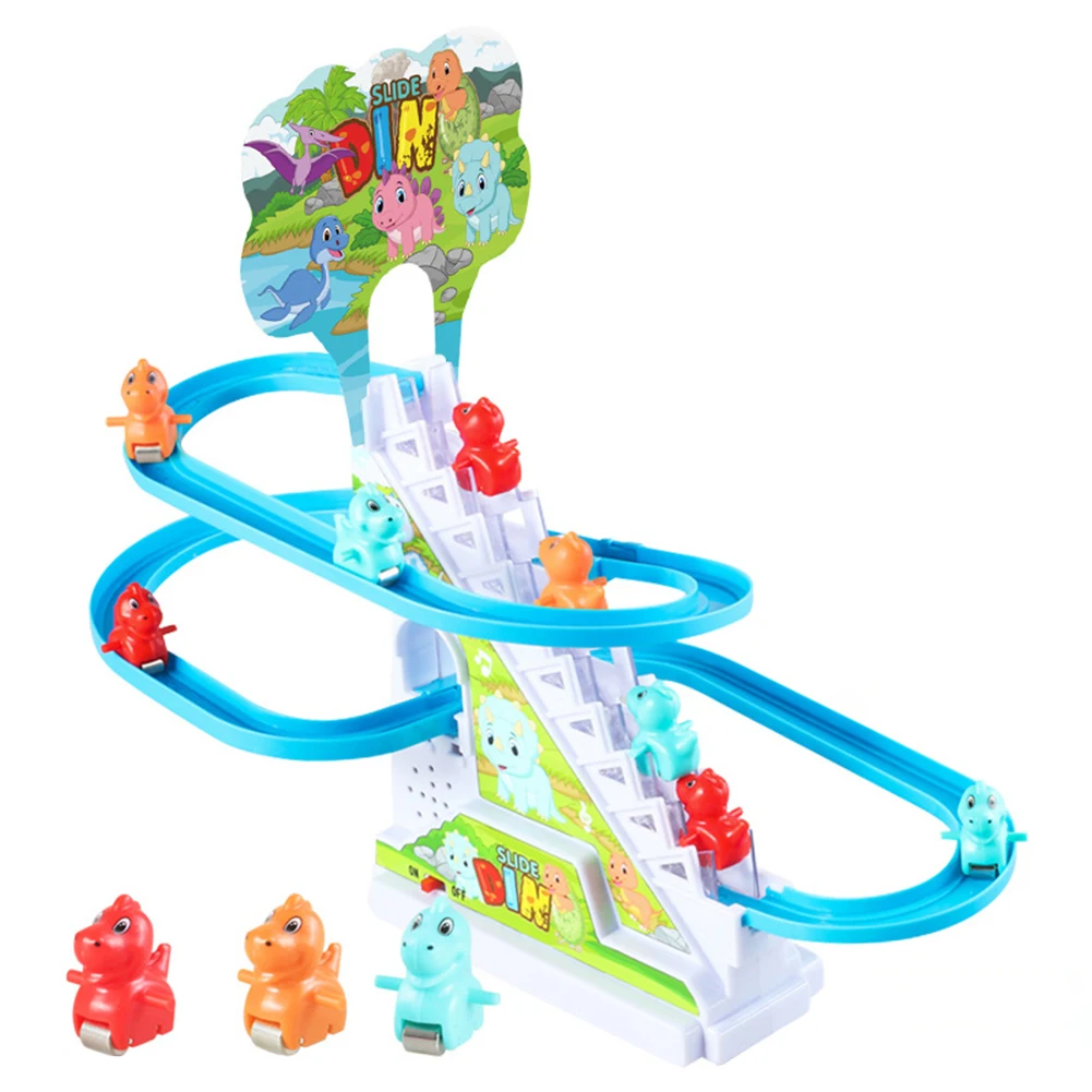 Ducks Climb Stairs Toy Racing Car Train Toy Duck/Piglet/Dinosaur/Bear/Penguin Electric Stair Toy for Kids 3 Years Old and Up