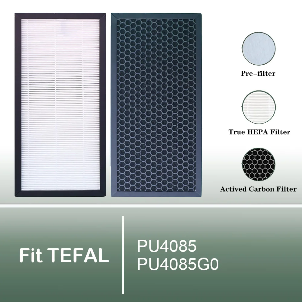 

Сменный фильтр, совместимый с очистителем воздуха TEFAL PU4085 PU4085G0, HEPA-фильтром XD6074 и XD6060 и фильтром с активированным углем.