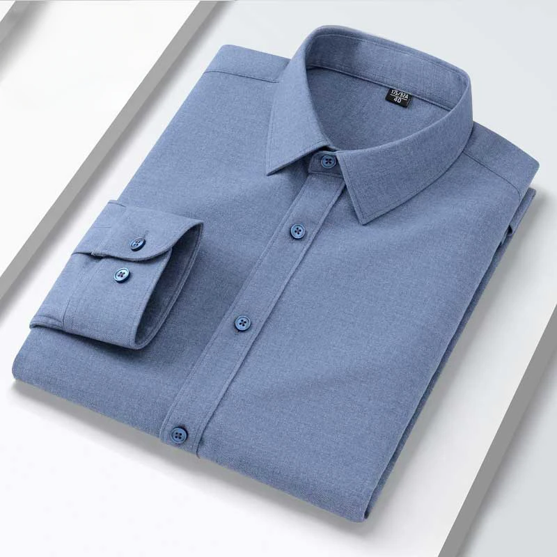 New in shirt hight qulity wool long-sleeve shirts for men slim fit formal shirt office designer elegants tops fashion clothes