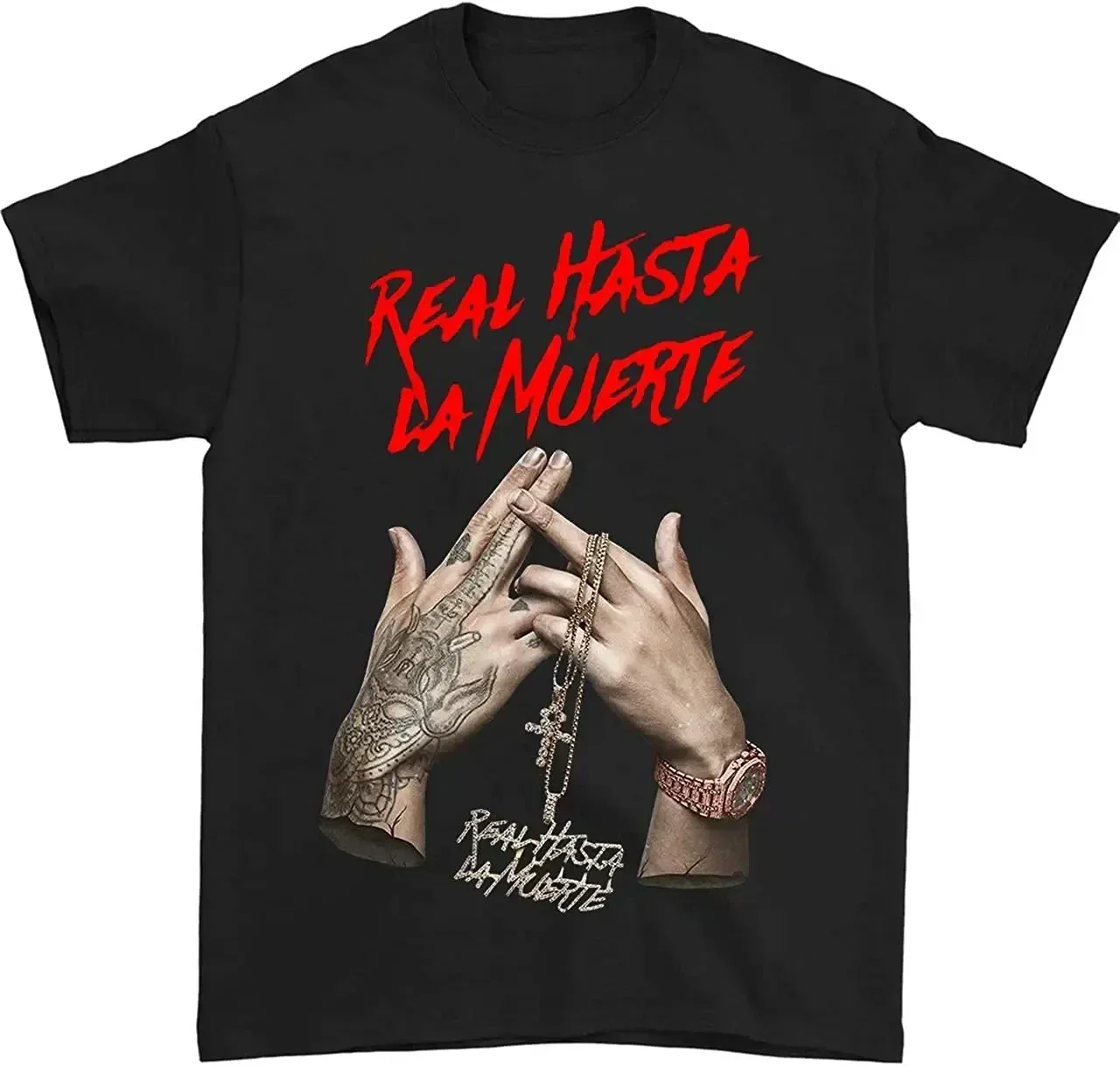 Real Hasta La Muerte Rapper Anuel Fashionable T Shirt. Short Sleeve 100% Cotton Casual T-shirts Loose Top Size S-3XL
