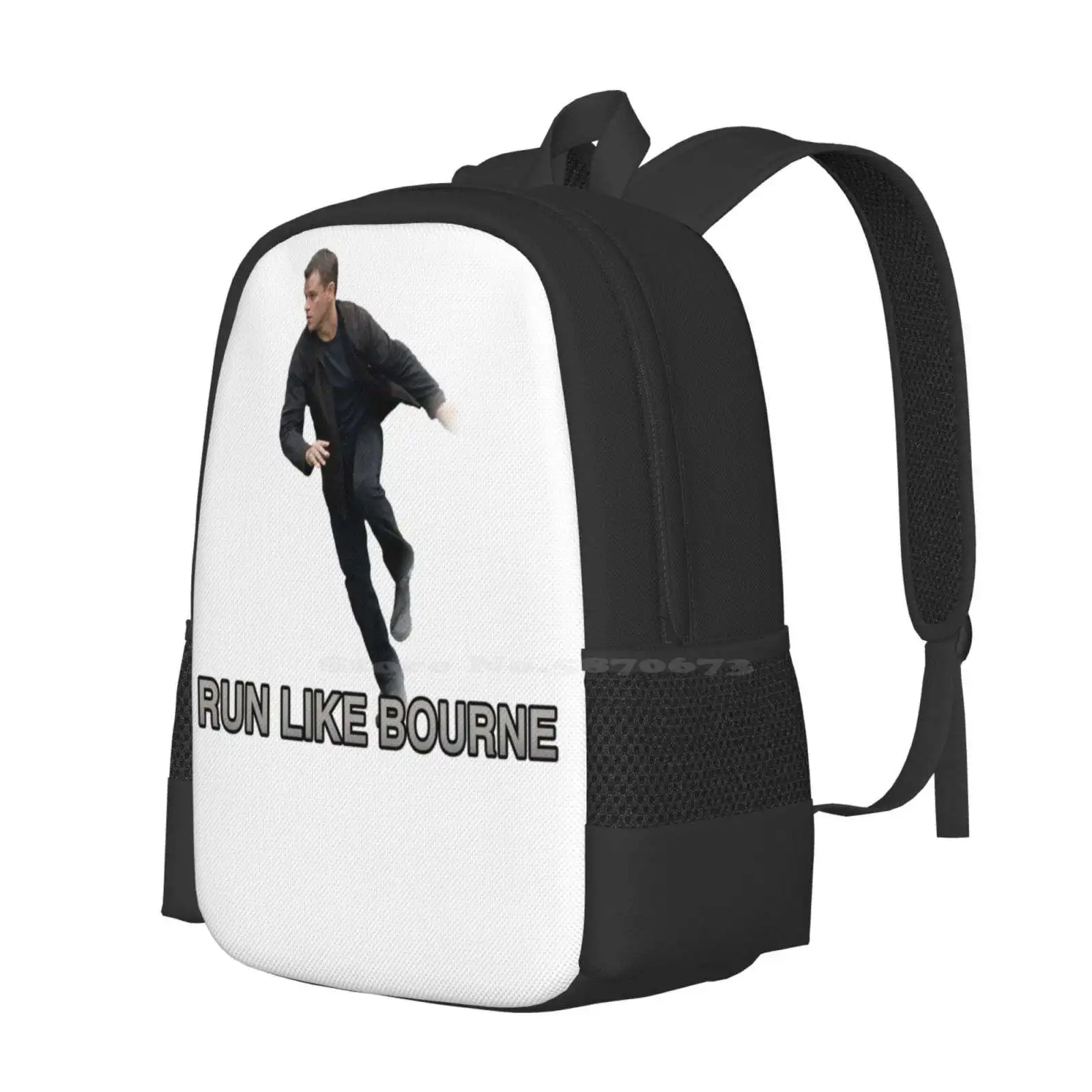 Run Like Jason Bourne Large Capacity School Backpack Laptop Bags Jason Bourne Bourne Identity Ultimatum Legacy Matt Damon