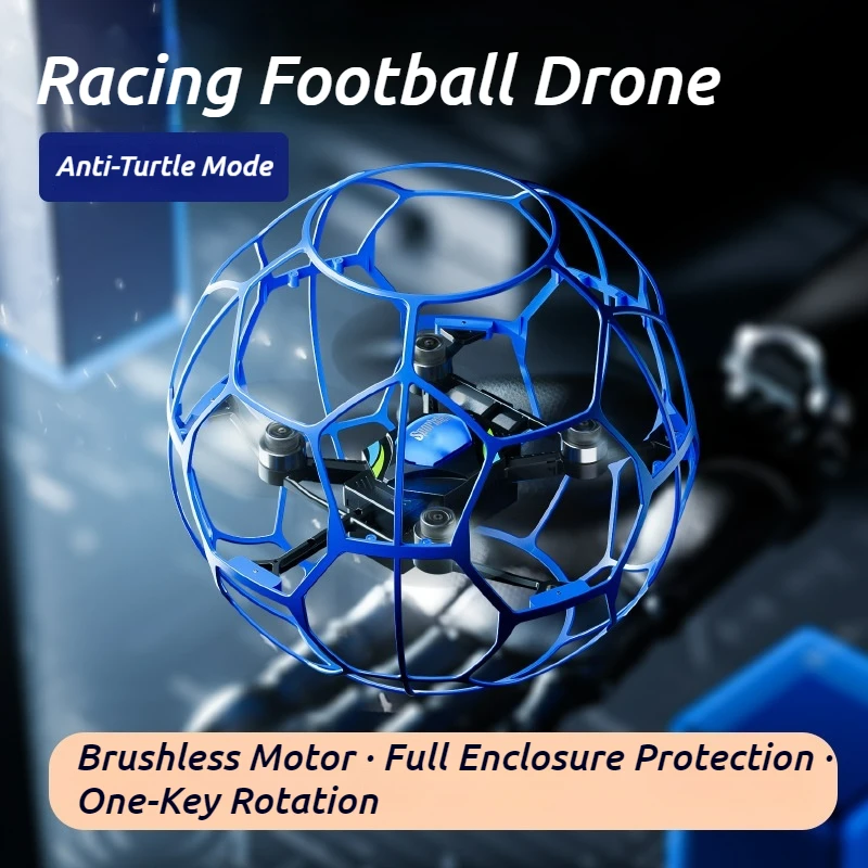 Drone de football RC FPV Quadcopter Drone spécifique à la compétition sans balais 360 °   Rouleau de mode anti-tortue à hauteur fixe FPV, cadeau pour enfants
