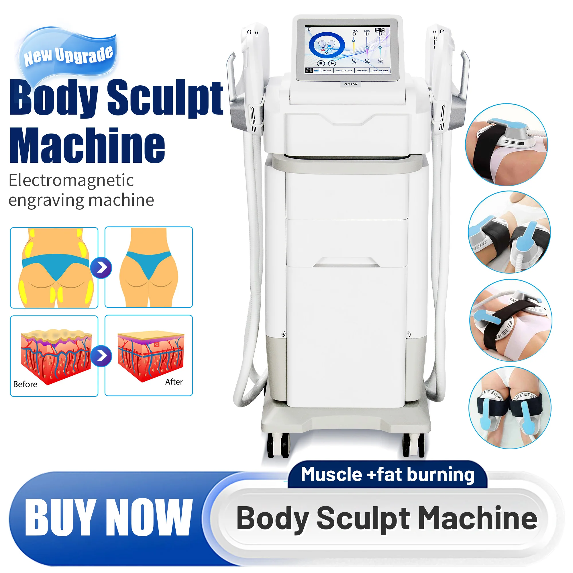 

EMS Body Sculpting Nova Electromagnetic Sculpt Muscle Stimulator Shaping Equipment for Salon sculpt 6500W Machine