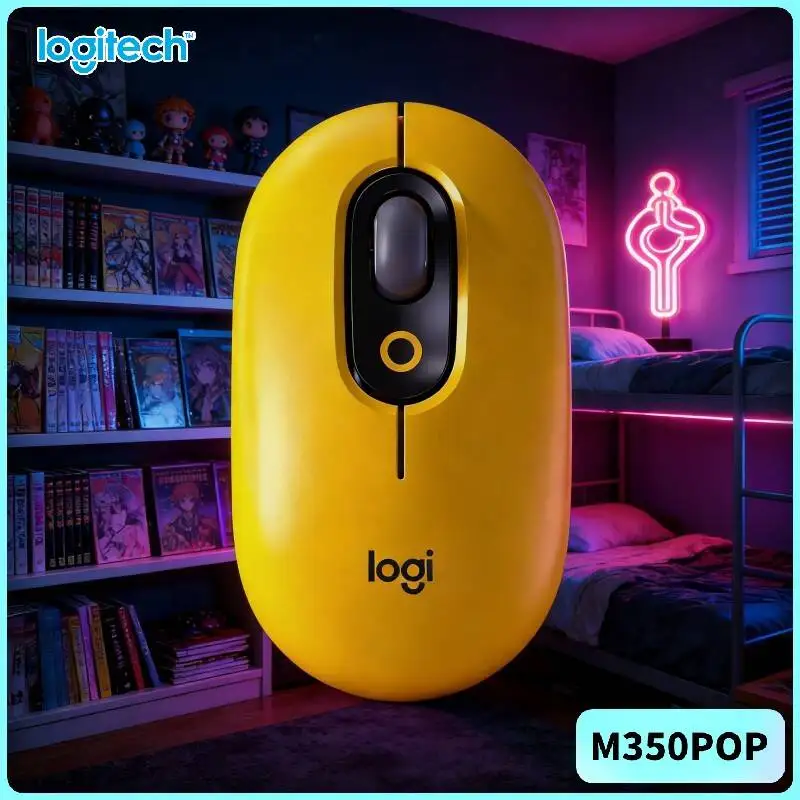 

Беспроводная мышь Logitech M350 POP Pebble с высокоточным магнитным приемником, тонкая, подходит для сумок и карманов на плечевых сумках