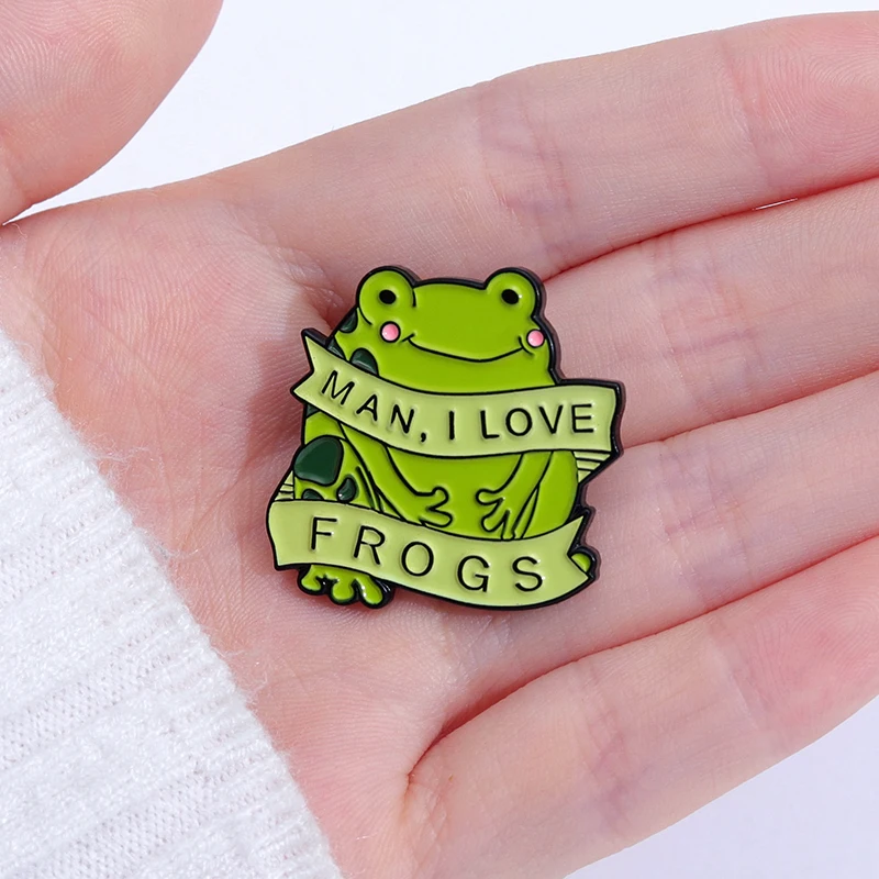 Frogs Enamel Pins Cartoon Animal Lapel Pin Badges for Backpack Clothes Hat Accessories Funny Animal Froggy Pin Jewelry Wholesale