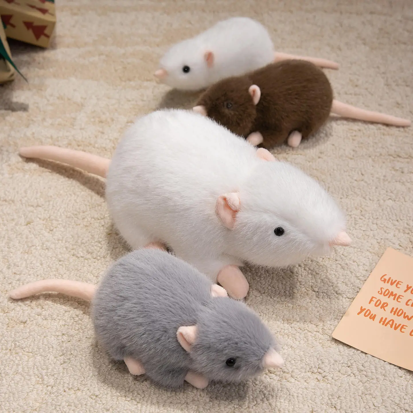 30-100CM Big Simulation Mouse Doll Pillow Soft Mouse Plushie Doll Stuffed Rat Animal Toy Mascot Peluche Stuffed Mouse Doll Gift