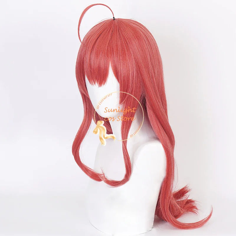 Perruque Cosplay Anime COS pour Femme, Perruques Nakano Itsuki, Cheveux Synthétiques Degré, Long et Cruly, Rouge