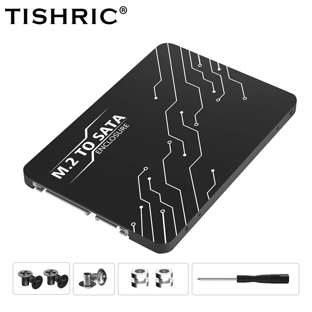 TISHRIC M.2 NGFF SSD To SATA 3 3.0 Adapter Card Converter M2 KEY B SSD To SATA Compatible 2230/2242/2260/2280 SSD