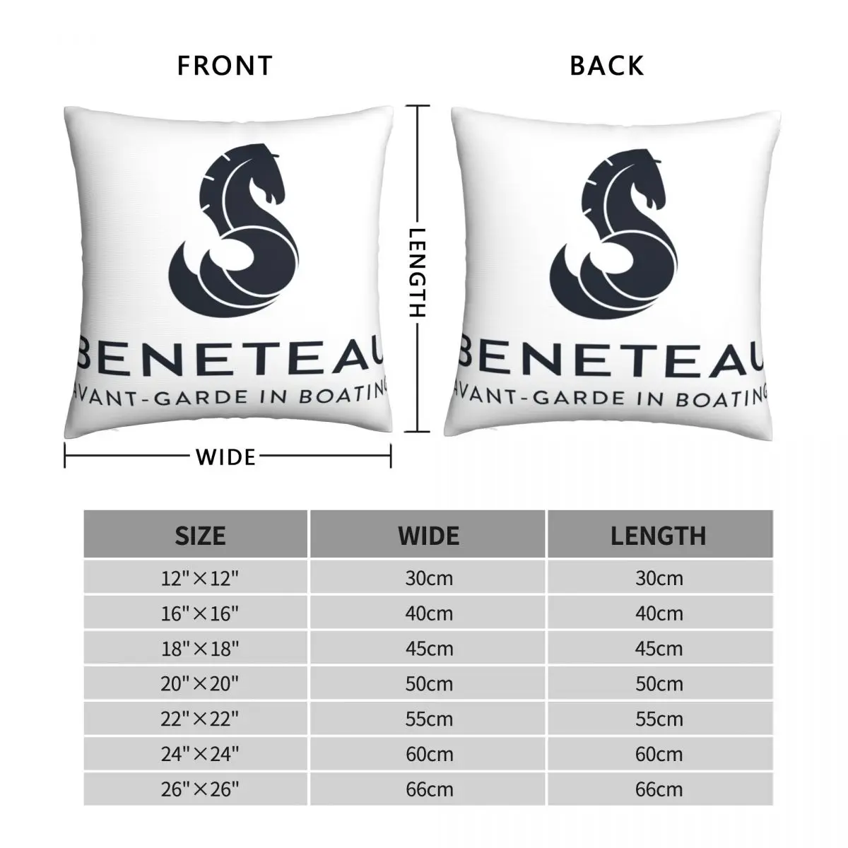 Beneteau Yachts Logo Fishing Boats Pillowcase Polyester Linen Velvet Printed Decor Throw Pillow Case Sofa Seater Cushion Cover